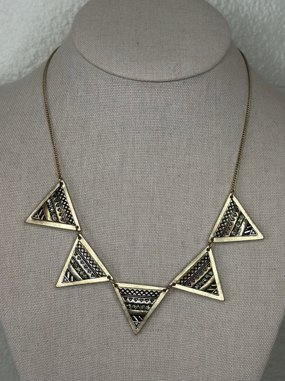 Geometric Tribal Statement Bib Necklace